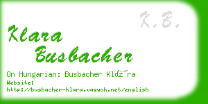 klara busbacher business card